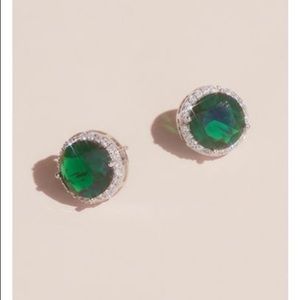 BRAND NEW PAVE HALO AND GEMSTONE STUD EARRINGS